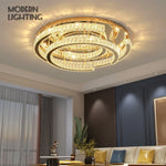 plafonnier led doré moderne élégant cristal transparent strass chambre salon