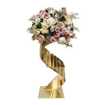 support bouquet fleurs artificielles doré métal moderne décoration mariage fête centre table maison luxe