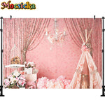 fond photo rose fleurs paillettes décor baby shower 220cm 150cm clips noirs romantique