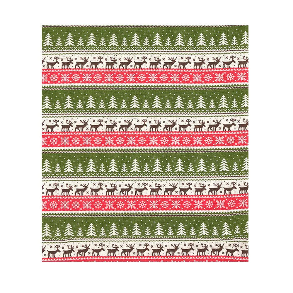 serviettes table motif noël rennes flocons neige vert rouge blanc traditionnel écologique