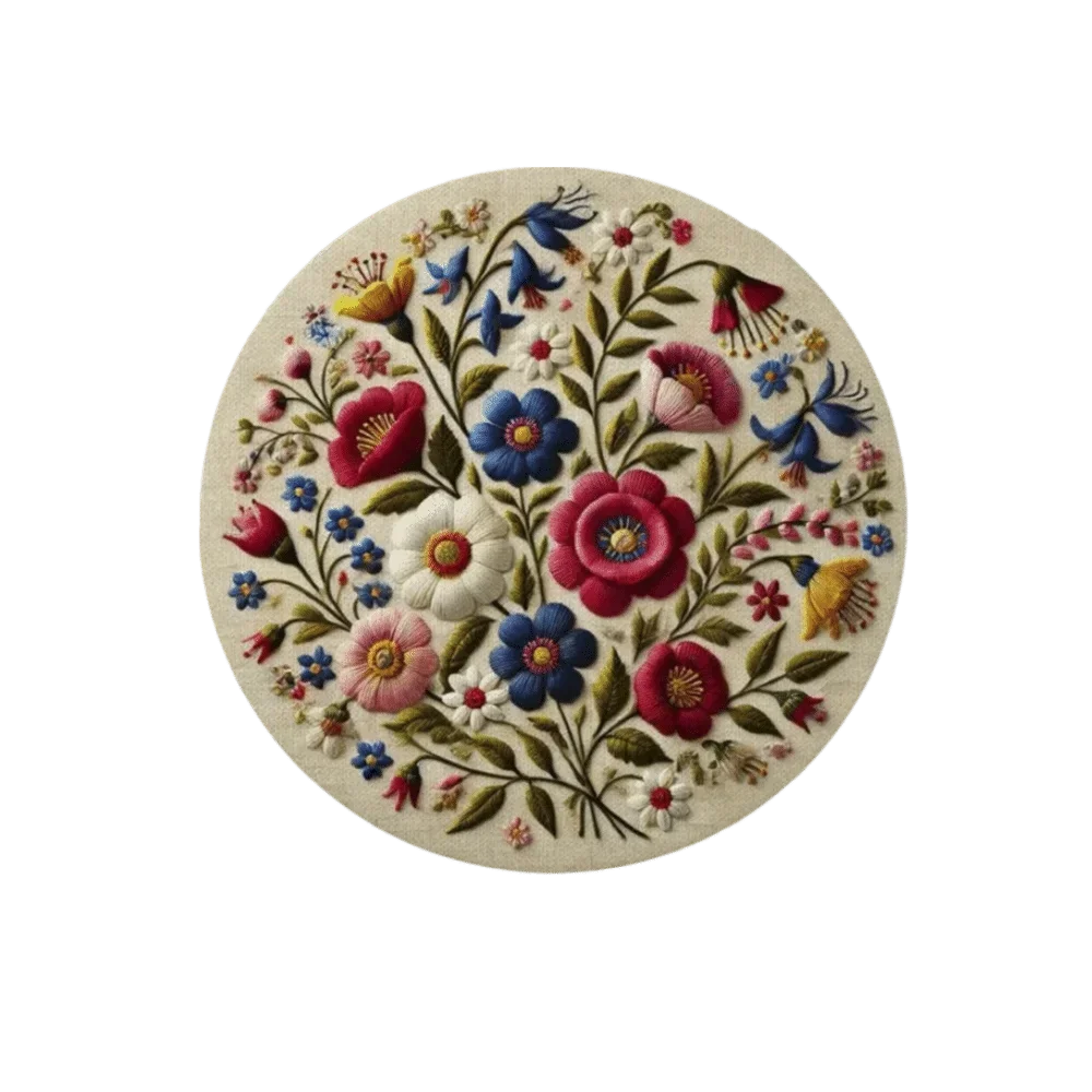 placemat classique floral oiseaux vert beige rose blanc 35cm 35cm