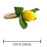 anneau serviette jaune fruit feuilles vert rustique mariage banquet decorative 10cm