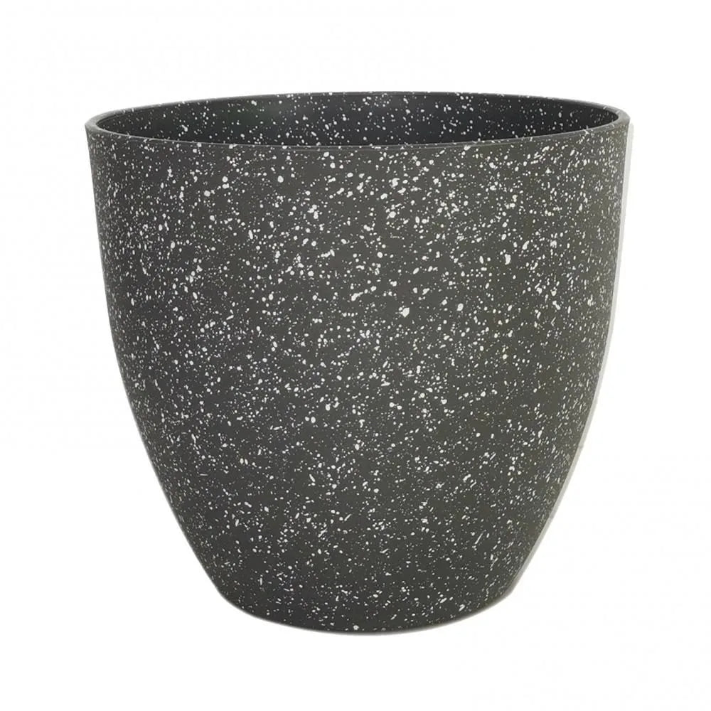 Pots plante moderne plastique texturé gris noir taille XL