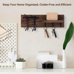 porte clés mural bois moderne vis fixations rangement horloge lunettes plantes