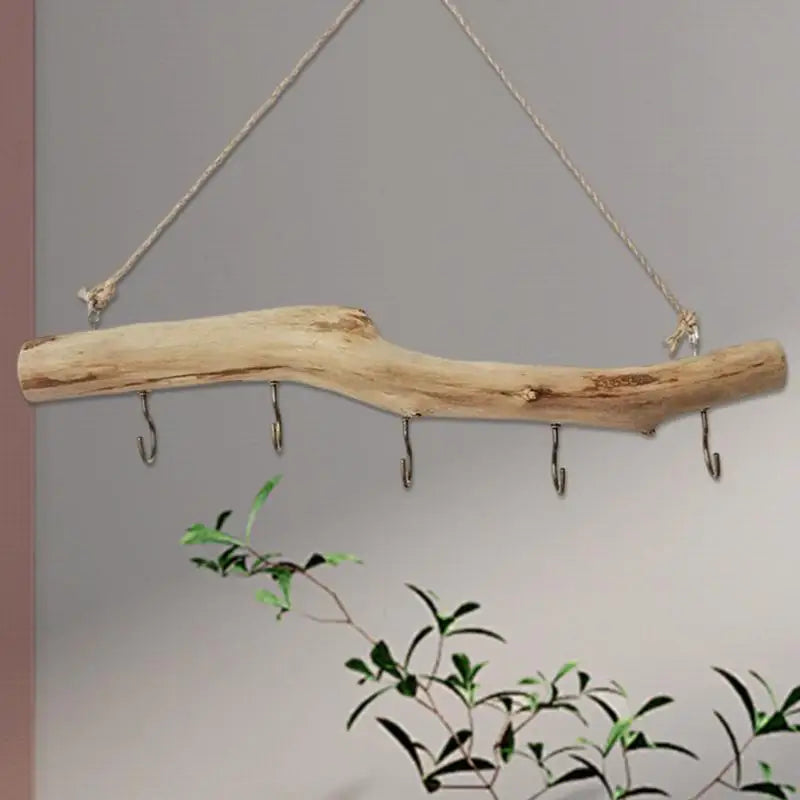 Branche utilisée comme organisateur de bijoux avec colliers et boucles d'oreilles