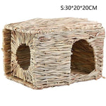 abri animal tressé naturel hamster lapin beige rustique soft bed house