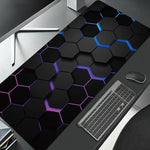 tapis souris gaming hexagonal noir bleu violet moderne organiser souris clavier éléments