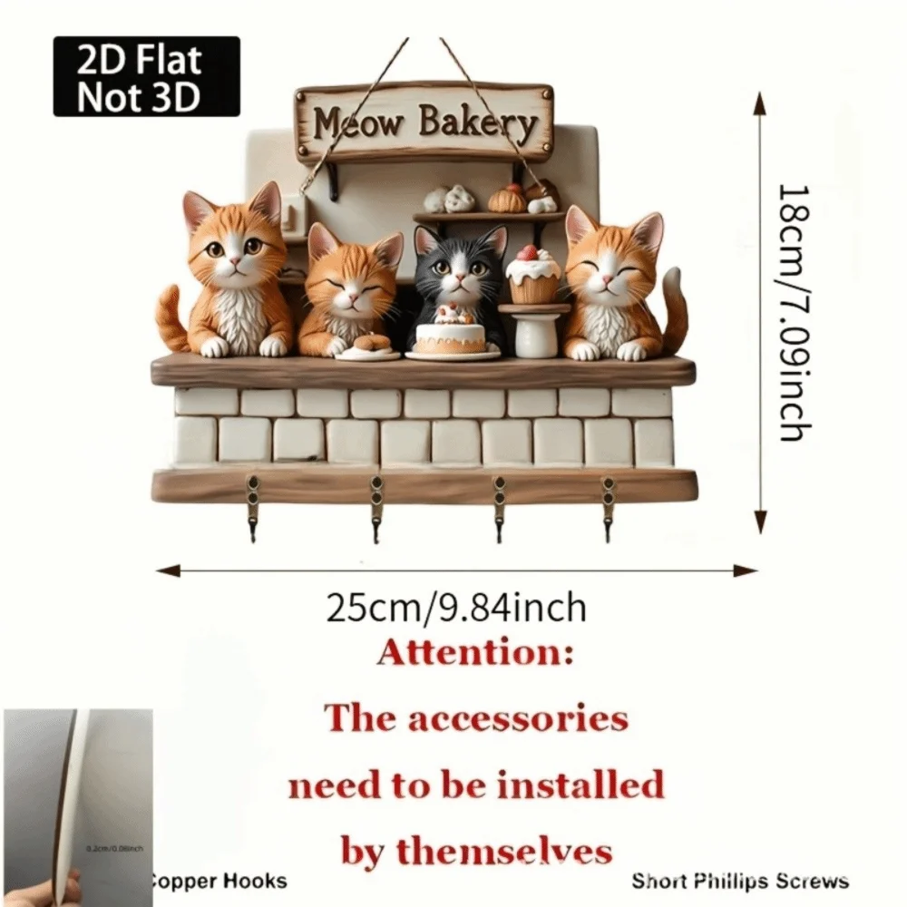porte clés mural bois maison miniature couleurs vives plantes figurine kit