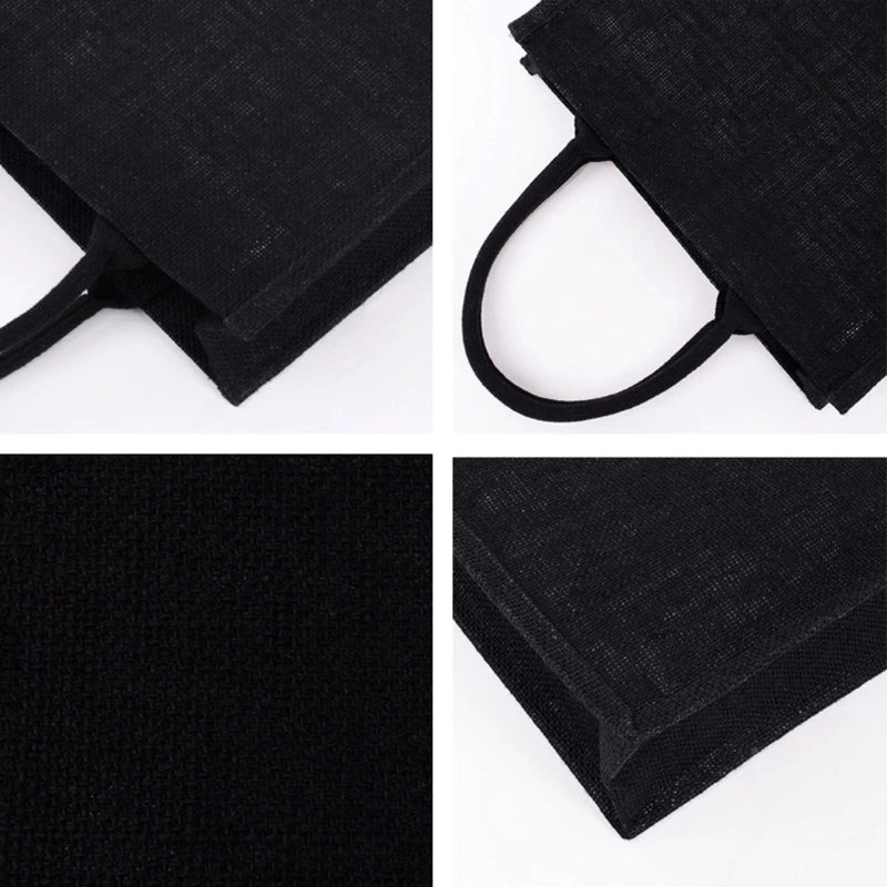 sac main jute noir utilitaire réutilisable pliable mariage festif organisateur cadeaux