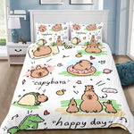Taies d'oreiller assorties avec impression 3D Capybara