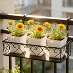 pots fleurs blancs modernes plateau drainage adhésif set 10 20 pots carreaux plastique