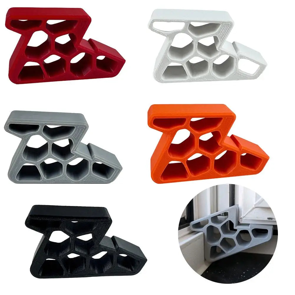 stoppeur fenêtre balcon adhésif hexagones moderne noir blanc rouge gris orange