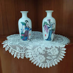 serviettes table dentelle fleurées traditionnelles réutilisables blancs opaques maison fêtes