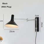 lampe murale articulée rouge blanc moderne prise fixée mur led chambre coucher