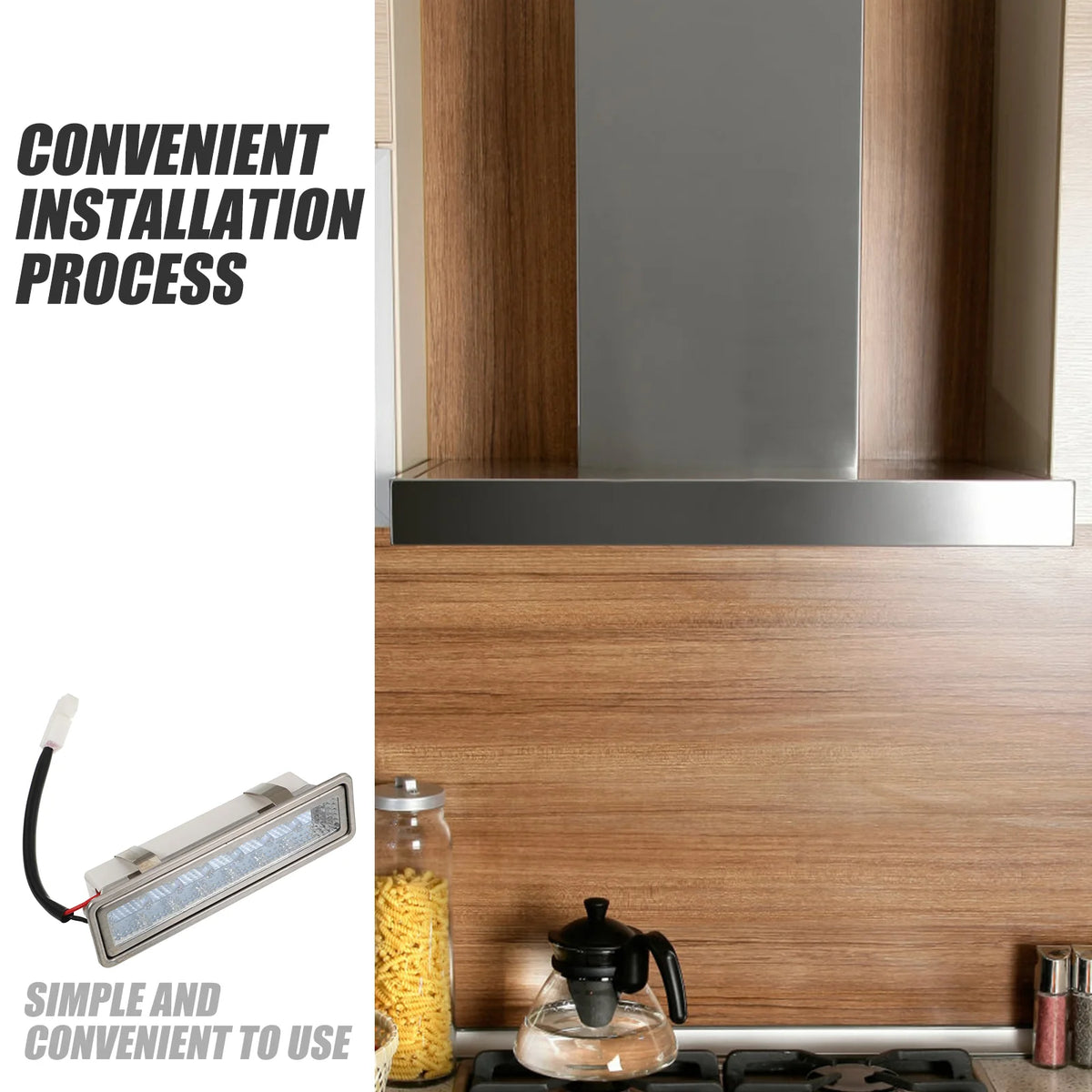 lampe led blanc noir moderne hotte cuisine vis fixée remplacement