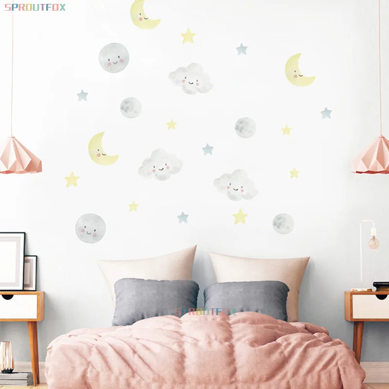 Autocollant mural Boho pour chambre de fille