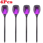 lampe solaire fleur décorative extérieure effet flamme violet bleu orange jardin jardinage extérieur moderne