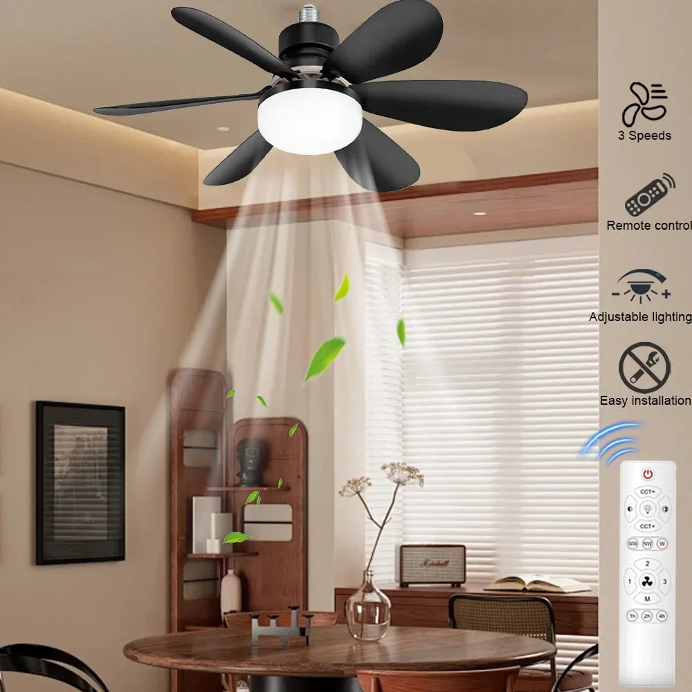 ventilateur moderne noir blanc bois multicolore télécommande 3vitesses gradation silencieux chambre salon