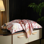 drap lit vert clair blanc motif feuilles bambou coton doux coton naturel