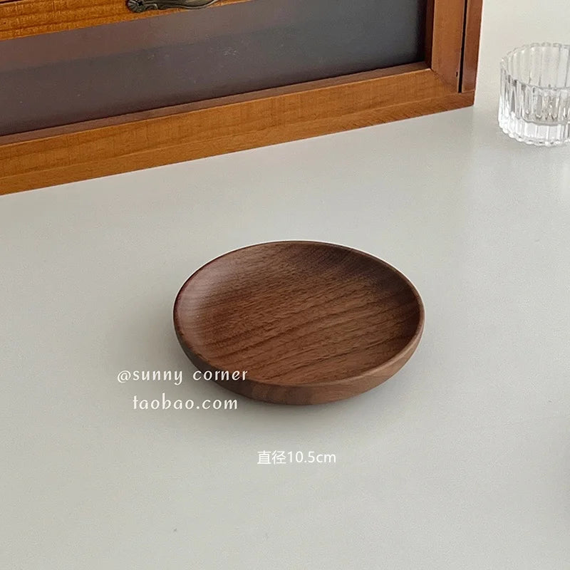 plateau rangement bois oval moderne organise bijoux livres objets ménagers