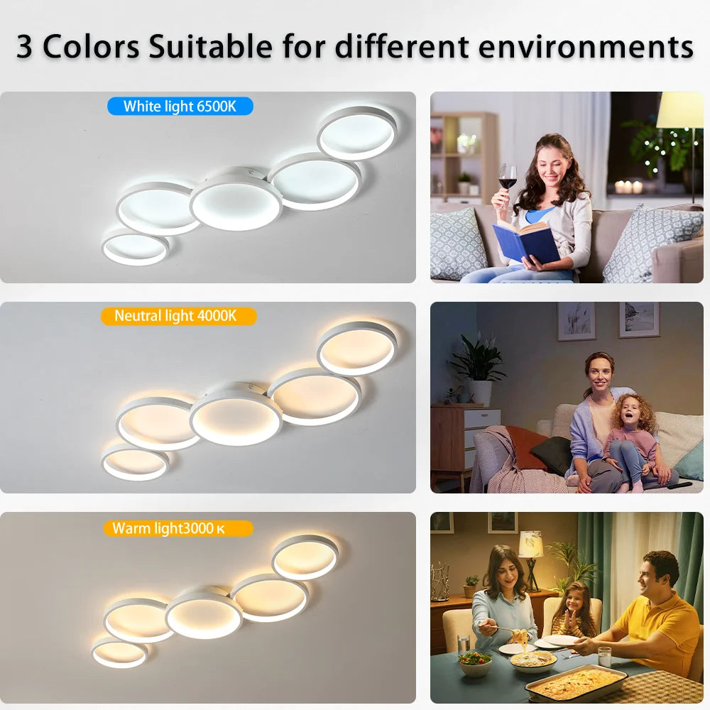 plafonnier led blanc moderne télécommande nuances lumière minimaliste couleursgradable bluetooth