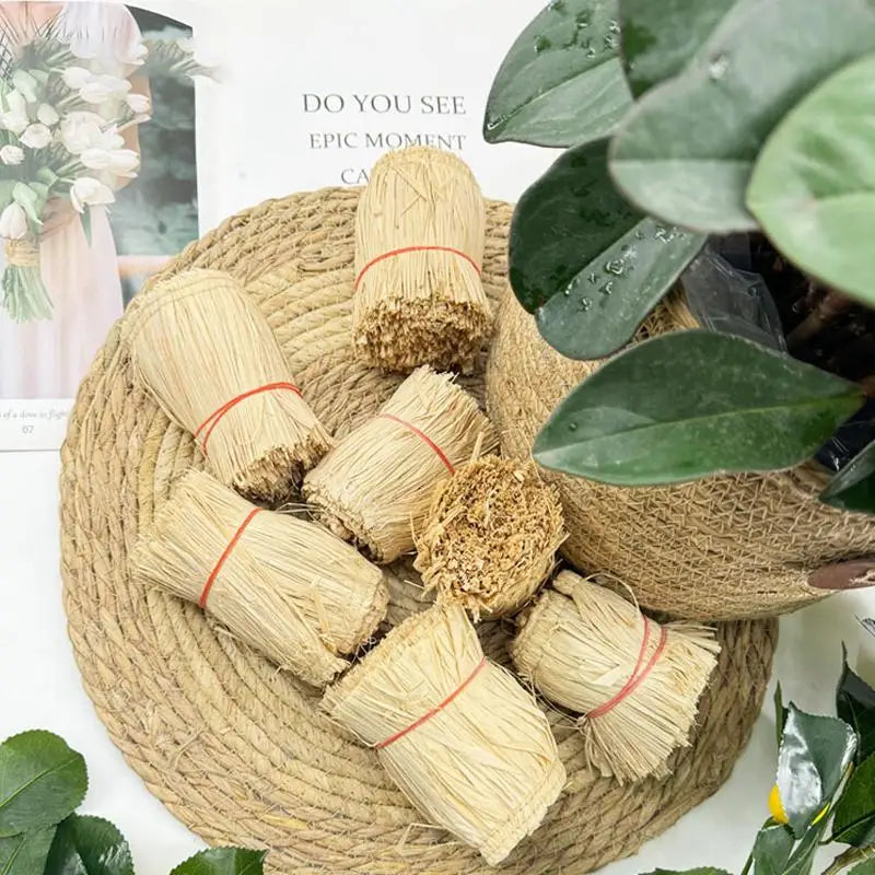 décoration murale bohème franges naturelles pompons fibre jute marron clair accessoire rustique maison mariage