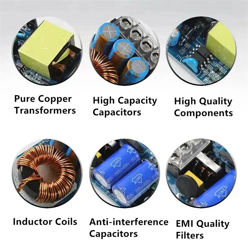alimentation led 12v 24v transformateur 60w 100w 150w 200w 300w 400w connecteurs gris moderne