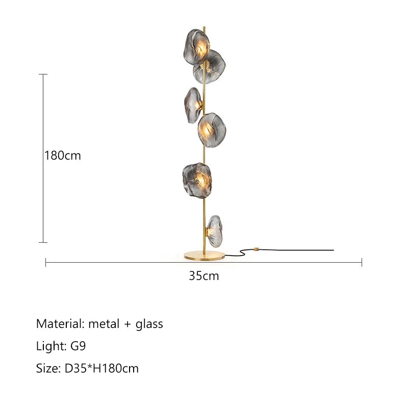 lampe sol moderne verre translucide noir blanc beige intérieur chambre salonhôtel