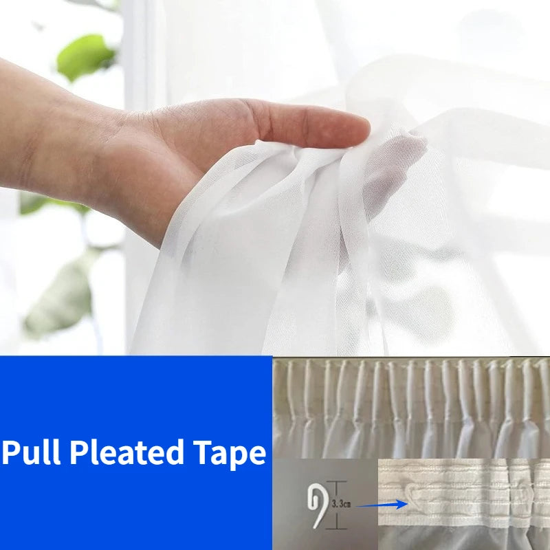 rideaux blancs plis tulles modernes translucides salon chambre coucher haute qualité
