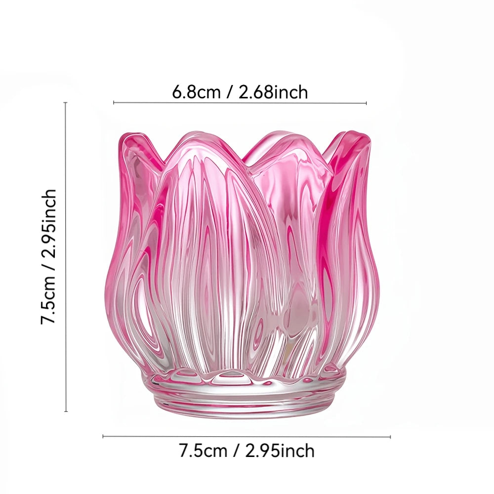 support bougie tulipe moderne rose rouge vert transparentDecoration élégante maison mariage