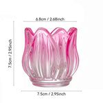 support bougie tulipe moderne rose rouge vert transparentDecoration élégante maison mariage