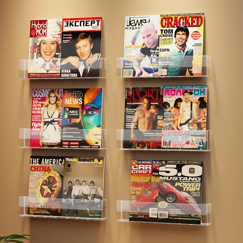 porte revues mural transparent moderne magazines brochures autocollants pliable enfants derrière porte