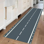 tapis moderne piste aéroport gris jaune blanc noir antidérapant salon chambre