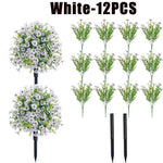 bouquets artificiels violet vert modernes decoration exterieure intérieure 35cm fleurs feuilles