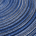 tapis table tissés main moderne rayures concentriques bleu marine beige gris vert orange respectueux