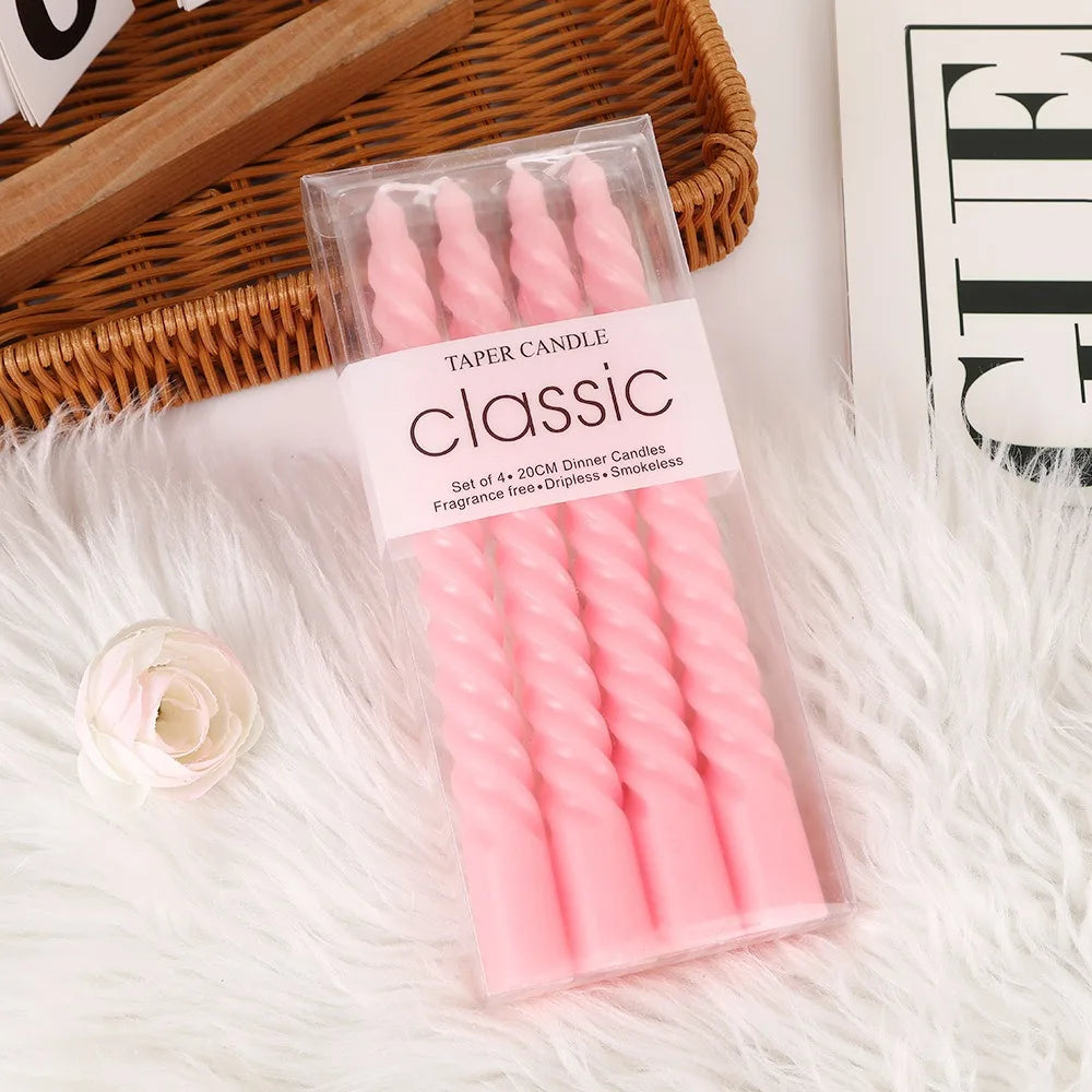bougies spirales classiques noires violets vertes blanches roses maison mariage