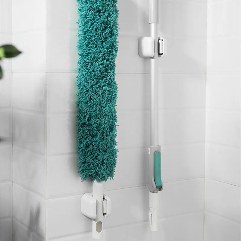 porte balai support mural minimaliste moderne porte mop balai pelle parapluie plume décorative blanc