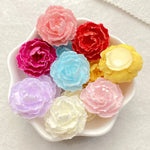 fleurs artificielles rose rouge jaune bleu violet blanches relief décor scrapbooking bricolage artisanat