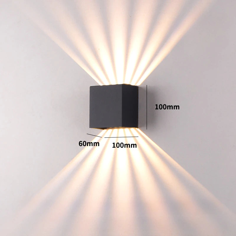 applique murale moderne led éclairage extérieur balcon facile ip55 hydrofuge noir vers haut