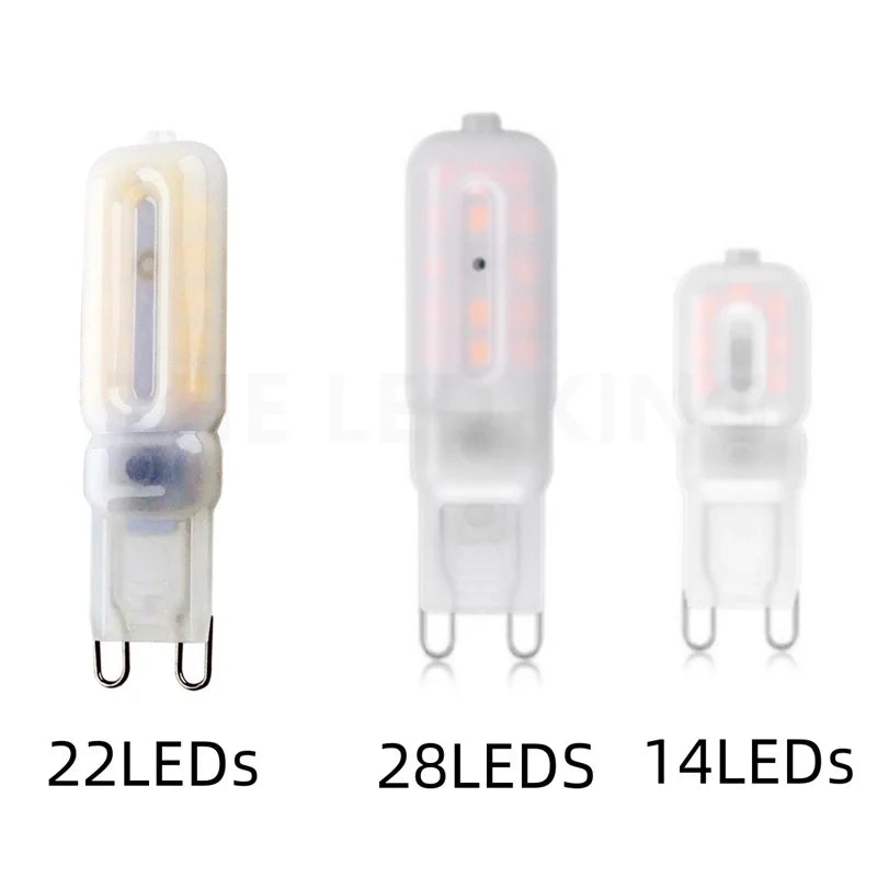 ampoules led g9 blanc chaud 3000k 4000k 6500k 9w 7w 5w modernes 360° translucent