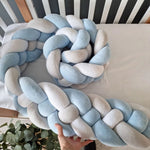 coussin tissé nœuds bleu clair gris moderne doux lit bébé 13 15cm 200cm 300cm