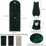 pochettes velours montres bouton pression moderne pratique noir vert gris