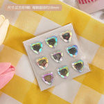 sticker 3d cœur transparent brillant moderne décoratif adhésif scrapbooking étudiant fournitures art
