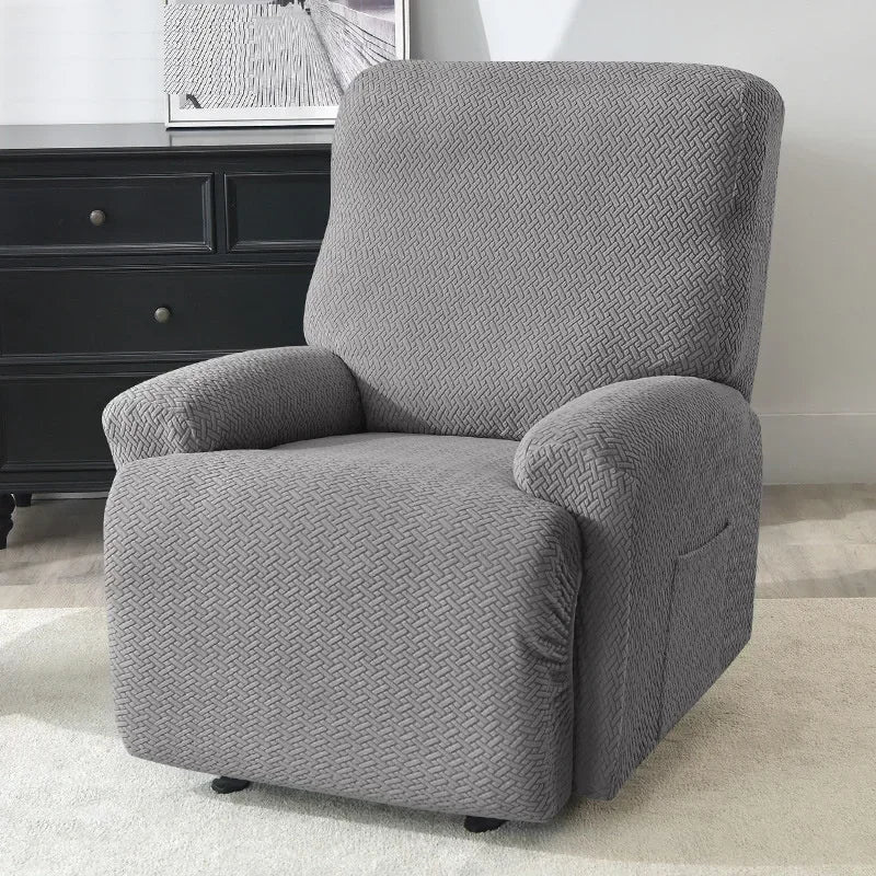 housses fauteuil relax polyestère gris motifs géométriques moderne adhésif poche