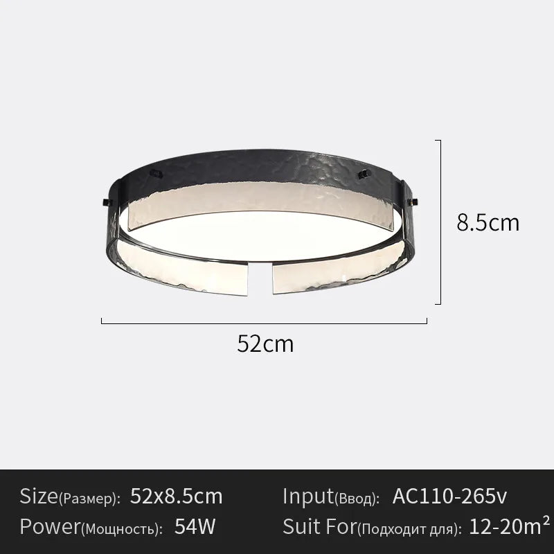 plafonnier led moderne verre noir texture métallique clips fixation éclairage quotidien télécommande ampoules led