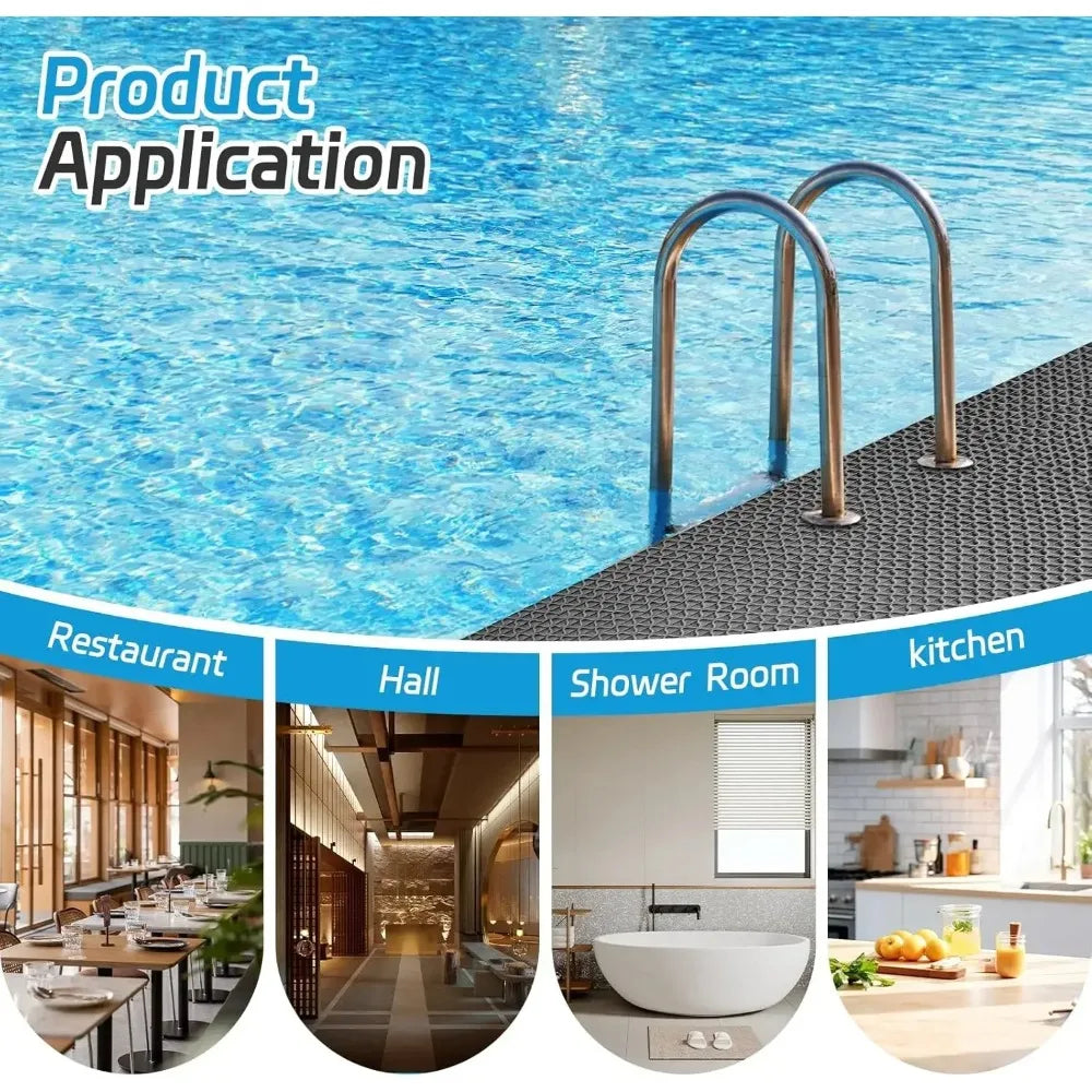 tapis sol antidérapant pvc gris vert bleu moderne salle bain douche personnes âgées imperméable