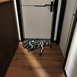 tapis noir blanc tentacules octopus daim antidérapant résistant décoloration artique fin
