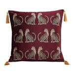 taie d'oreiller carrée léopard doré vintage tassel adhésif décorative verte noire polyester coton 45x45cm