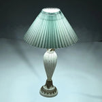lampe table rouge orange bleu beige transparente vintage abatjour plissé fixations oreillettes