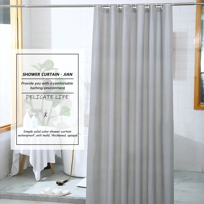 rideau douche gris moderne opaque 180cm respectueux environnement salle bain